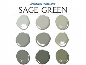 Sage Green Paint Palette - Sherwin Williams Color Scheme, Green Coordinating Colors (digital PDF) - Etsy