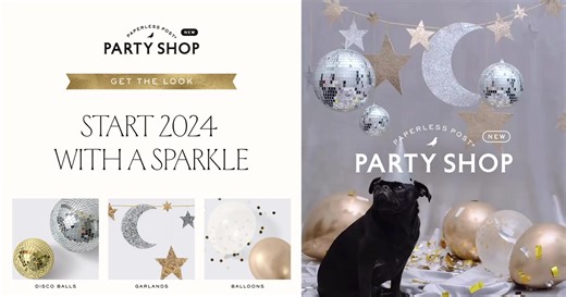 Don't drop the ball on your New Year's Eve party! From disco balls to party hats, find shiny new party supplies and décor for ringing in 2024 at Party Shop. Shop now: https://bit.ly/3TkiDAT | Paperless Post
