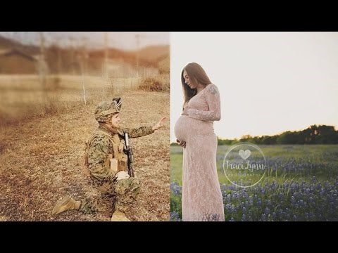 Navy Husband Gets Included In Wife’s Maternity Photo While Being Deployed