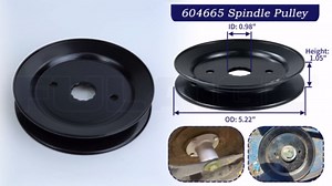 3 Pack 607418 Spindle Assembly with 604665 Spindle Pulley 602078 Belt Replaces Hustler 601804 Spindle Assembly for Hustler Raptor SD 48 Spindle, Raptop Flip-Up 48 Inch, FLIP-UP 48in Decks