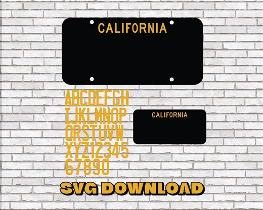 California License Plate SVG, Custom Design Kit (instant Download) Digital - Etsy