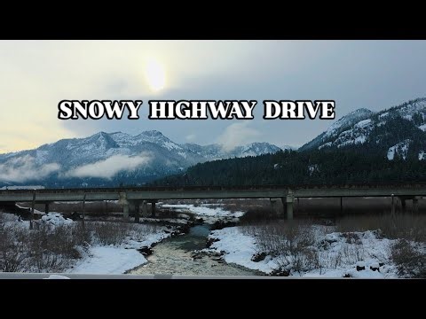 Snowy Highway Drive in Washington | I-90 Winter Scenic Views | Snoqualmie Pass Snow Road Trip
