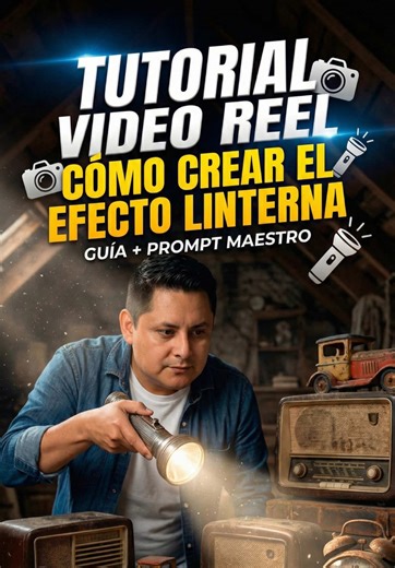 ¡Aprende a hacer el efecto de la linterna que es tendencia! 🔦 En este tutorial te enseño cómo lograrlo con cualquier objeto de forma fácil. Para que te quede perfecto, armé una guía con el Prompt Maestro y varios tips clave. 👇 Comenta OLD y te mando el link de descarga automáticamente. #Tutorial #IA #DiseñoGrafico #VideoEditing #PromptEngineering