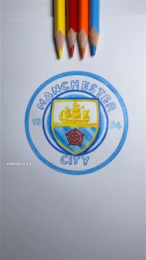 Drawing the Manchester City Logo! 🩵 Manchester is BLUE! 🏆 #shorts #mancity #logo #Drawing