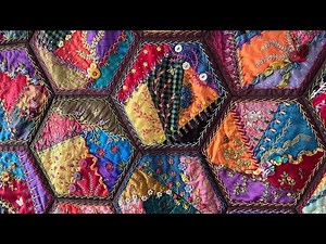 Crazy quilting - step by step #crazyquilting #handwork