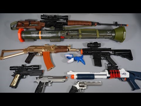 AK47 And AT4 Rocket Launcher Airsoft Toy Gun Shell ejecting Nerf Gun - Realistic Toy Guns Collection
