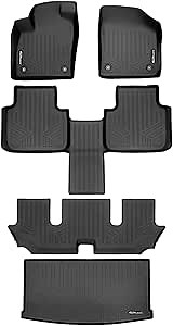 SMARTLINER Floor Mats - Cargo Liner Behind 3rd Row Set Compatible with 2018-2025 Volkswagen Atlas