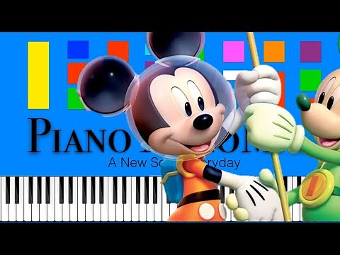 Mickey Mouse Clubhouse Space Adventure Song Slow EASY Medium 4K Piano Tutorial