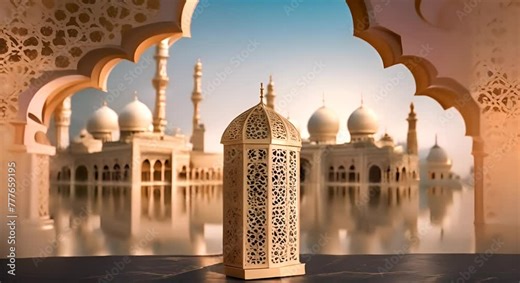 Eid Mubarak animation with Islamic background for greetings, banners, Eid al-Fitr and Eid al-Adha celebrations,