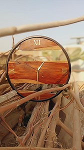 Wooden Wall Clock: Modern Black Metal Frame, Decor (16 Inches) - Etsy