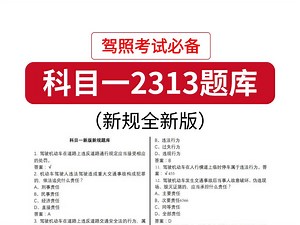 驾照考试科目一新规2313题题目(C1) 答案可打印版双栏，驾考必备