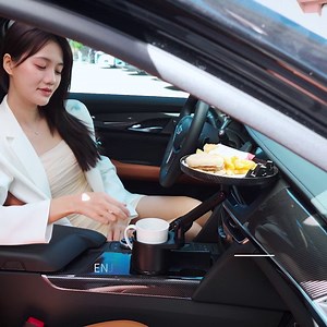 Car Cup Holder Expander & Car Tray - Enjoy Your Food and Stay Organized, Multifunctional Car Tray Table with 360° Rotating Swivel Arm and Adjustable Extendable Base, Cup Holder Tray for Car by Huzz
