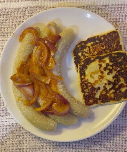 Dan’s green bananas fried cheese #cook #recipes#foryoupage
