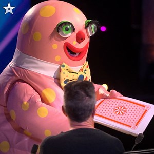 The one and only, Mr Blobby, moonlights as a magician and causes absolute havoc on the BGT stage! Be part of the Britain's Got Talent fun, on Saturday 6th April at 8pm on ITV1 and STV. | Britain's Got Talent