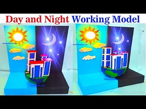 day and night working model science project for exhibition - innovative ideas design | howtofunda