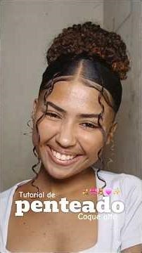 Tutorial de coque alto💐💗 #penteados #hairstyle #curlyhair
