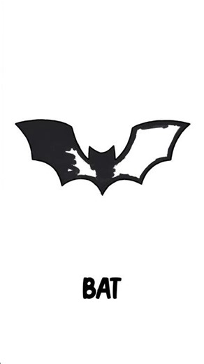 Easy Halloween Bat Drawing #shorts