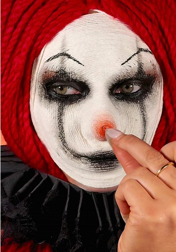 Yarn Removal Makeup Transformation for Halloween