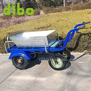 [Hot Item] 400kg/500kg Electric Powered Trolley Platform Heavy Duty Hand Truck Warehouse Logistics Garden Industrial Charging Battery Wheelbarrow Hand Cart