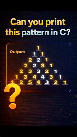 Number Pyramid Pattern in C 🔥 | Easy Logic for Beginners #shorts