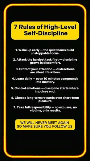 7 Rules of Self-Discipline That Will Change Your Life Forever