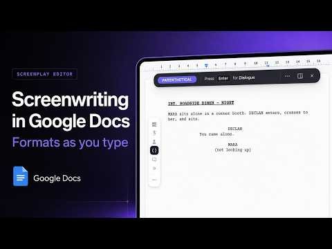 Screenwriting in Google Docs that formats as you type