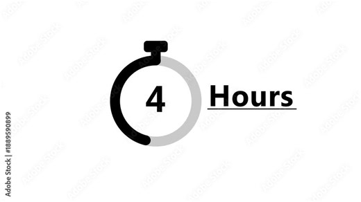 7 Hours timer clock animation. Countdown timer number clock.