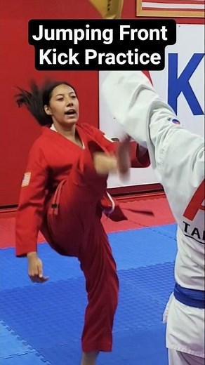 Jumping Front Kick Practice #taekwondo