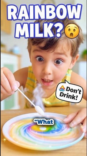 CRAZY COLOR MILK EXPERIMENT 🥛🌈 | Rainbow Swirl Science for Kids! (Family-Friendly Fun)