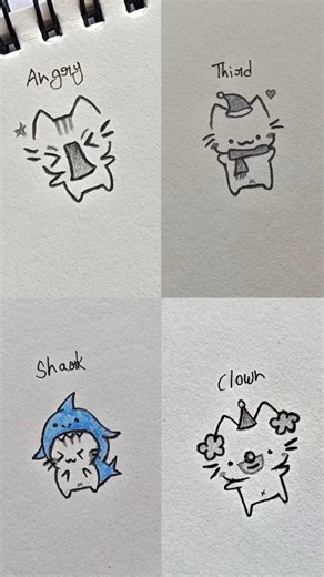 How to draw a cute cat easily ✨ #art #drawing #cat #howtodraw #tutorial