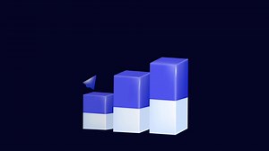 Growth graphs and charts show graphs of increasing profits. 3d icon animation suitable for presentations and business