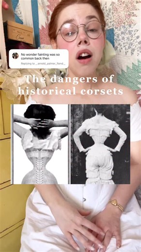 blossom darling | historical costuming on Instagram: "me about a corset myth you’ve heard, or maybe something you believe about corsets- in the comments! i wore corsets for 2-3 years every single day, i’ve made like 30/40, in every shape, size and almost every era! i made these corsets for working class living history and while they are not as functional and comfortable as a t shirt and sweatpants- when worn and fitted correctly they are not only safe and comfortable, but absolutely essential to