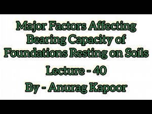 Factors Affecting Bearing Capacity of Foundations resting on Soils |NSBC| Bearing Capacity Factors
