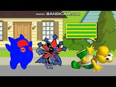 Dark Ninji and Dark Dimentio Beats Up Koopa/Grounded