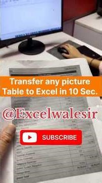 Transfer any Picture Table to Excel in just 10 Sec.🔥