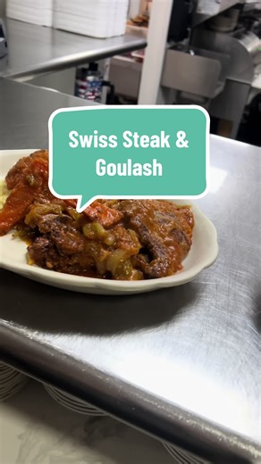 Today’s specials are here 🍽️ Swiss Steak and our famous Goulash — both made from scratch. Get them while they last. #DailySpecials #SwissSteak #Goulash #FoodNearMe #MichaelsKitchen