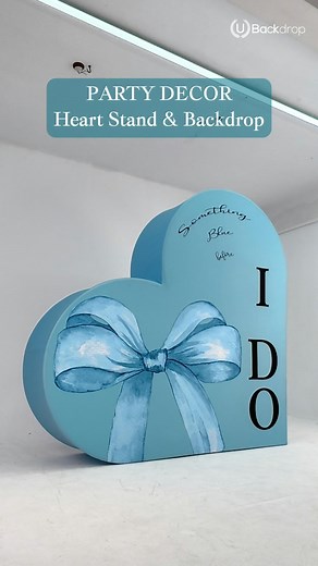20K views · 66 reactions |  3D Romantic Setup Ideas | Our 3D Love Stand&Cover Love is in the air  Blue heart backdrop for the sweetest “I DO" moment ✨ #customized #partydecor #arch #stand #desiney #partytime #partyideas #balloonflower #balloonarch #Happy #3D #wedding #party #birthday #diy | Ubackdrop | Facebook
