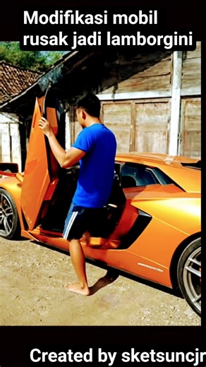 Modifikasi mobil rusak jadi lamborgini