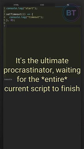This setTimeout(0) Behavior Confuses Every JS Dev #coding