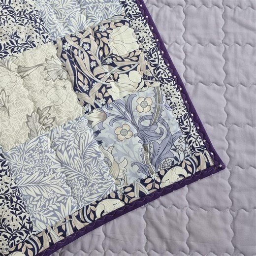 Handmade Patchwork Baby Quilt, William Morris 100% Cotton, Lavender and Purple Shades - Etsy