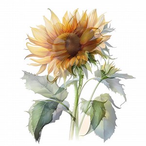 Sunflower Watercolor Clipart, Watercolor Floral Clipart, Sunflower Clipart, Yellow Flowers, Instant Download, Commercial Use - Etsy