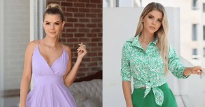 Brunella Horna impone elegancia con vestido nude glitter de su nueva colección de ropa