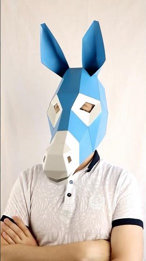 DIY Donkey Mask in minutes! #donkeymask #diycostume #papercraft #mask #diymask #diy