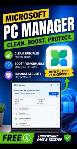 Microsoft PC Manager Explained | Clean, Boost & Protect Your PC 🎯 #microsoftpcmanager #pcboost