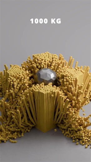 satisfying blender simulation with falling hexygon ball over 21000 cubes