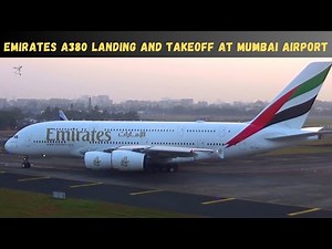 Emirates A380 at Mumbai Airport | Emirates A380 landing and takeoff at Mumbai Airport