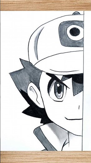 How to draw Ash Ketchum