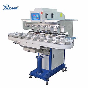 [Hot Item] 6 Color Conveyor Automatic Closed Ink Cup Pad Printer for Bottle Cap