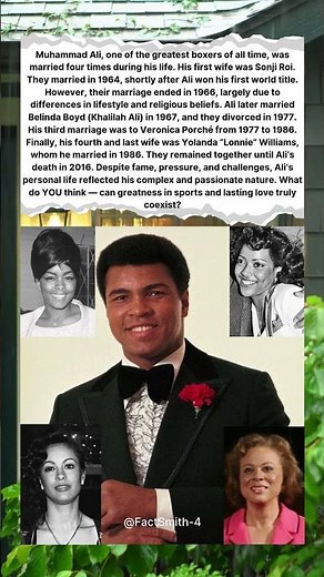 MUHAMMAD ALI’S 4 MARRIAGES 😱🥊 LOVE BEHIND THE LEGEND