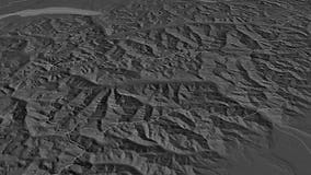 Valle Daosta, Region of Italy Zoomed and Extruded. Elevation & Bathymetry - Grayscale Contrasted Shoreline Exposed Stock Footage - Video of border, division: 252132340